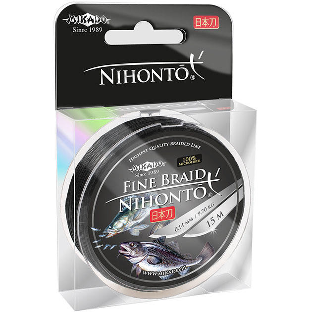 Плетеный шнур Mikado Nihonto Fine Braid Black 15м - 0.10мм - 7.70кг