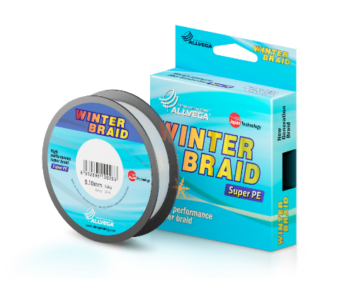 Плетеный шнур Allvega Winter Braid Grey 30м - 0.06мм - 4.38кг