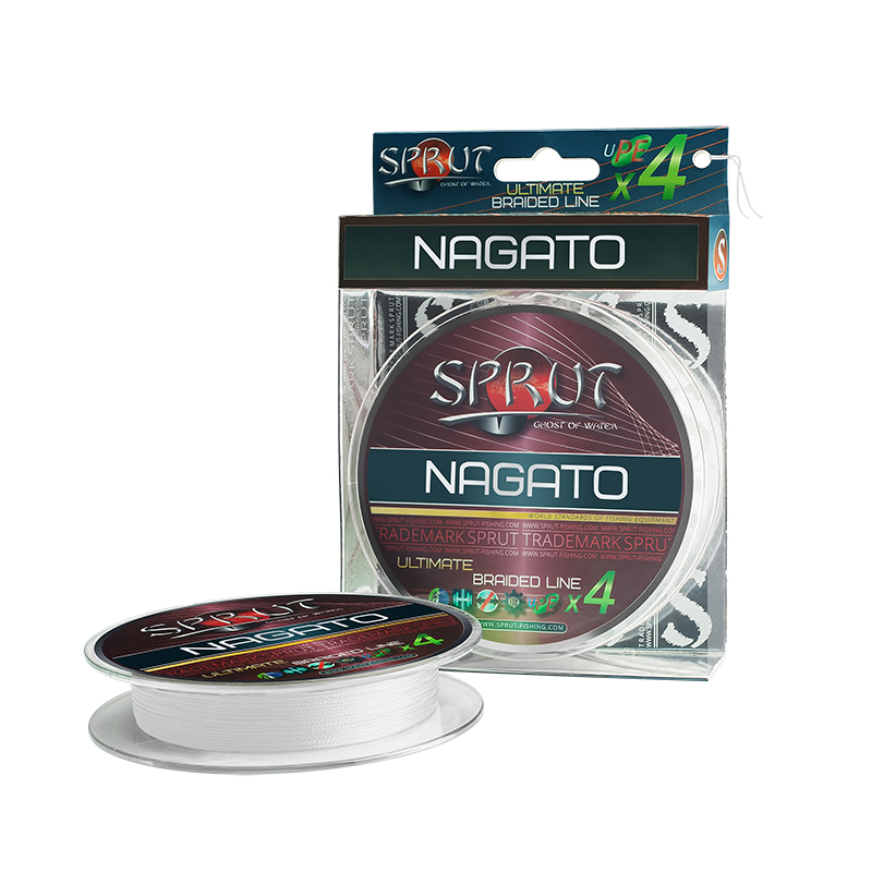 Плетеный шнур Sprut Nagato Hard Ultimate Braided Line x4 Crystal White 95м - 0.23мм - 17.8кг