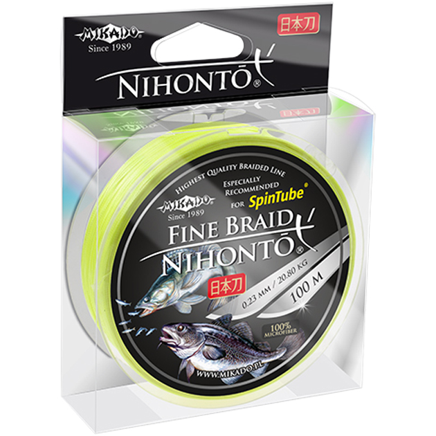 Плетеный шнур Mikado Nihonto Fine Braid Fluo 100м - 0.16мм - 12.50кг
