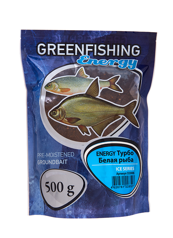 Прикормка зимняя Greenfishing Energy Ice Турбо Белая Рыба 500гр