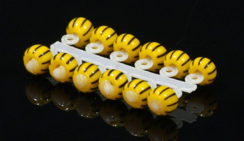 Микро-Бис Шар 3.7мм желто-черный арбуз №1 Россия