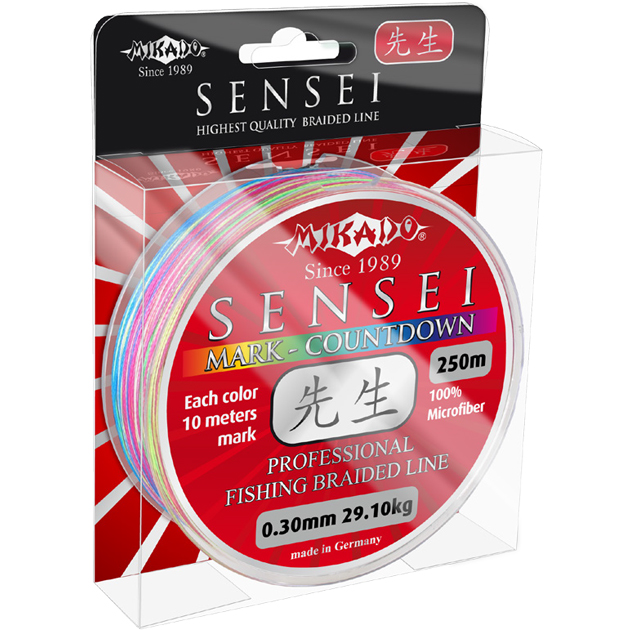 Плетеный шнур Mikado Sensei Mark-Countdown Multicolor 250м - 0.26мм - 21.8кг