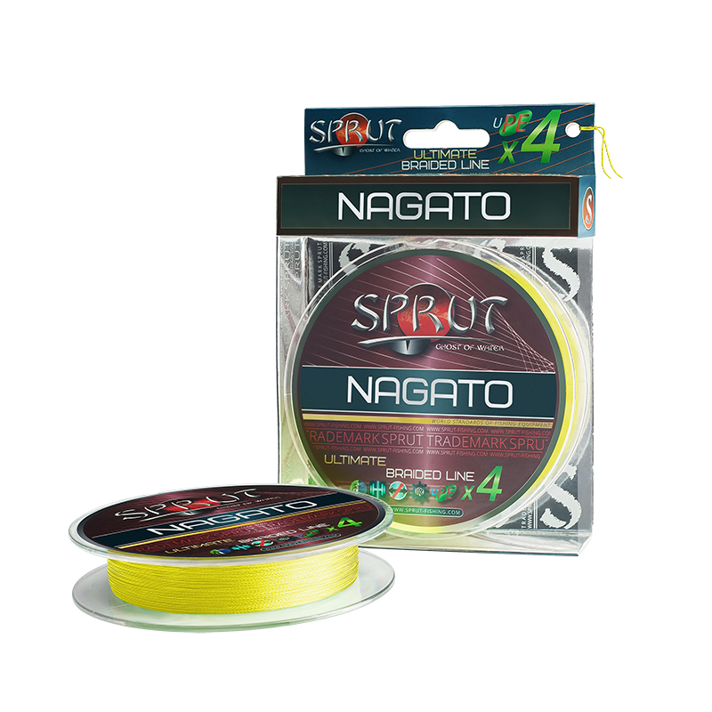 Плетеный шнур Sprut Nagato Hard Ultimate Braided Line x4 Fluo Yellow 140м - 0.14мм - 11.5кг