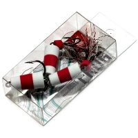 Приманка джиговая Lucky John Frog White - Red - White в блистере