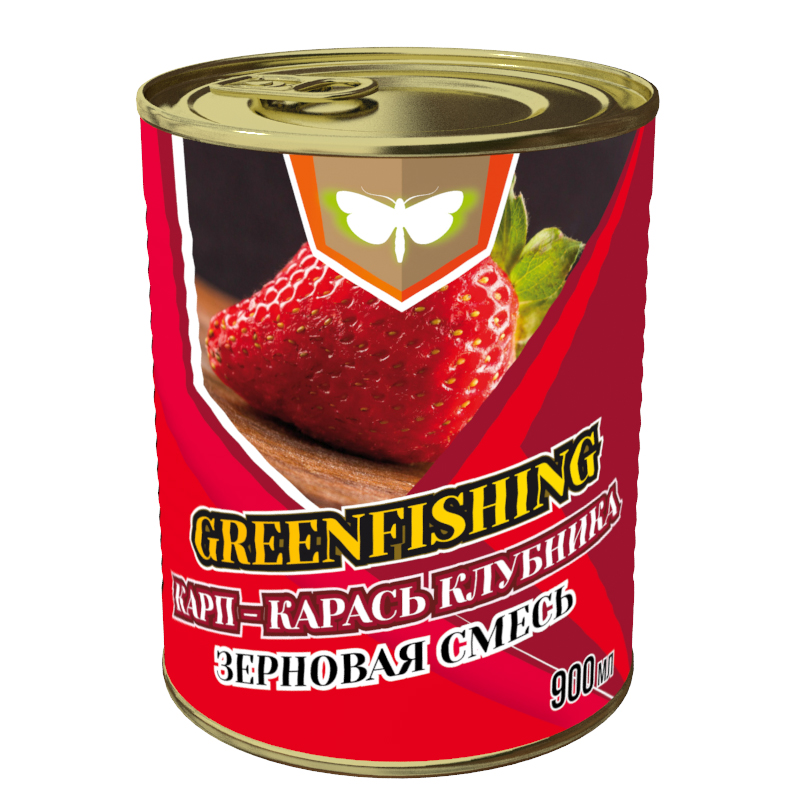 Добавка Greenfishing Зерновой микс Карп-Карась Клубника 900 мл