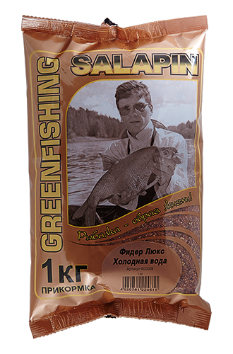 Прикормка зимняя Greenfishing Salapin Фидер Люкс Холодная вода 1кг