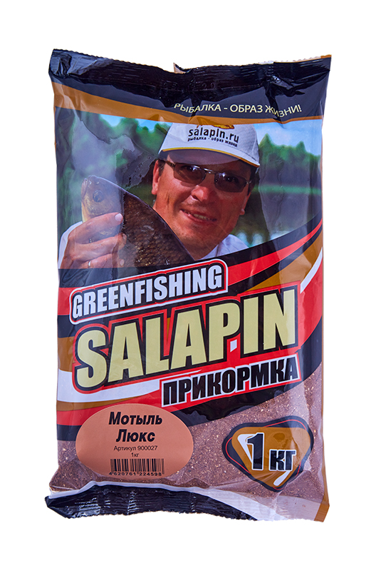 Прикормка зимняя Greenfishing Salapin Мотыль Люкс 1кг