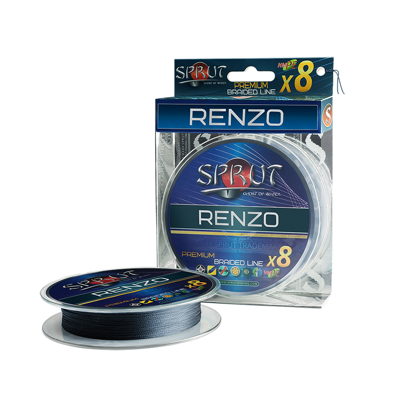 Плетеный шнур Sprut Renzo Soft Premium Braided Line x8 Space Gray 95м - 0.14мм - 12.2кг