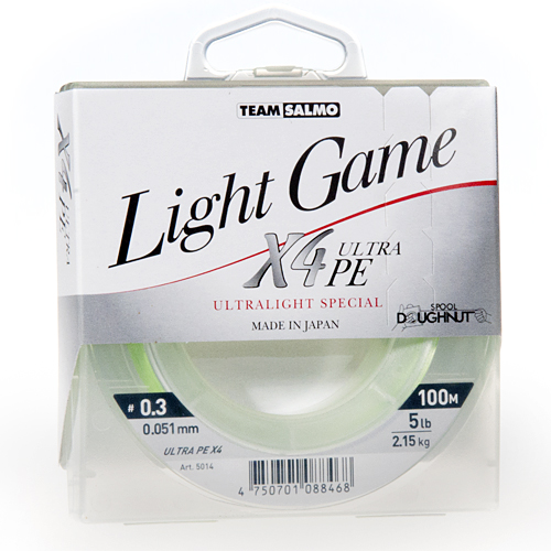 Плетеный шнур  Team Salmo Light Game Fine Green X4 100м - 0.042мм - 1.74кг