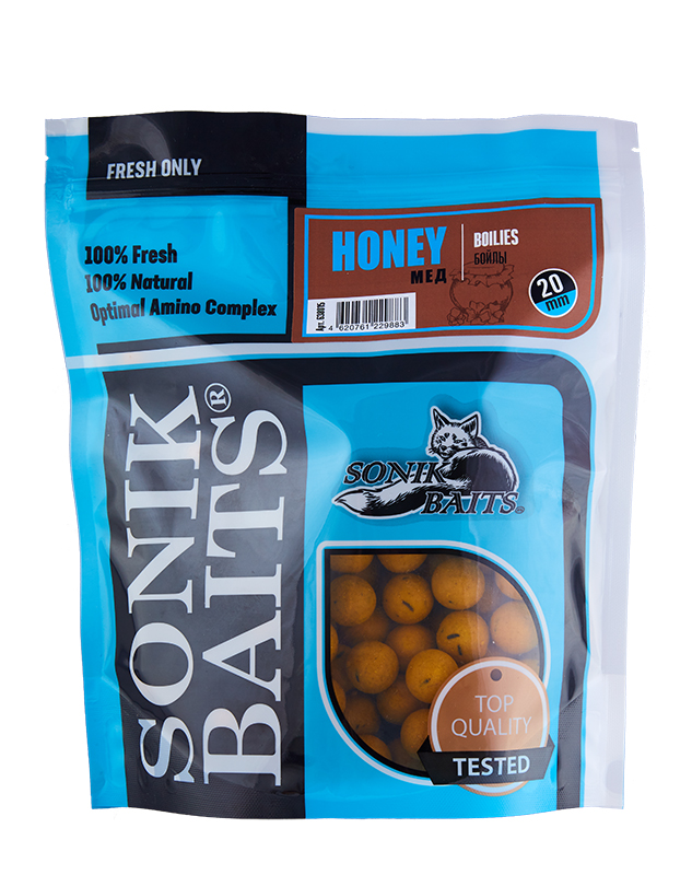 Бойлы тонущие Sonik Baits Honey 20мм - 750гр