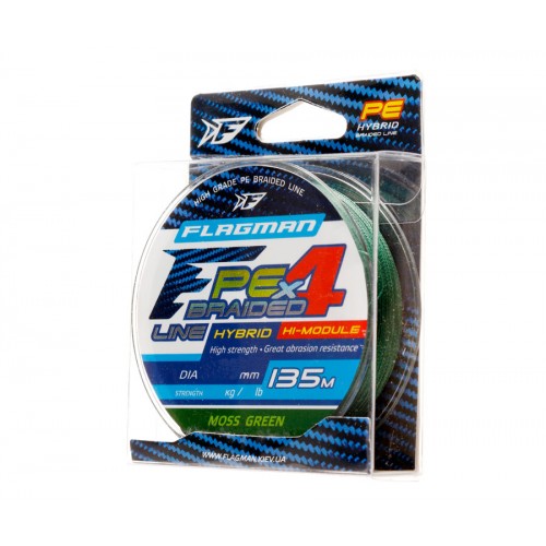 Плетеный шнур Flagman PE Hybrid F4 Moss Green 135м - 0.10мм - 4.6кг/10lb