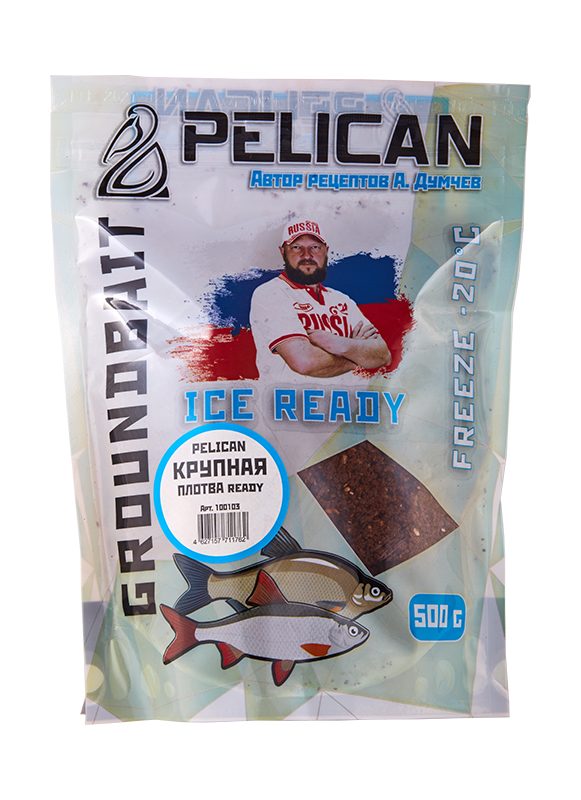 Прикормка зимняя Pelican Ice Ready Крупная Плотва 500гр