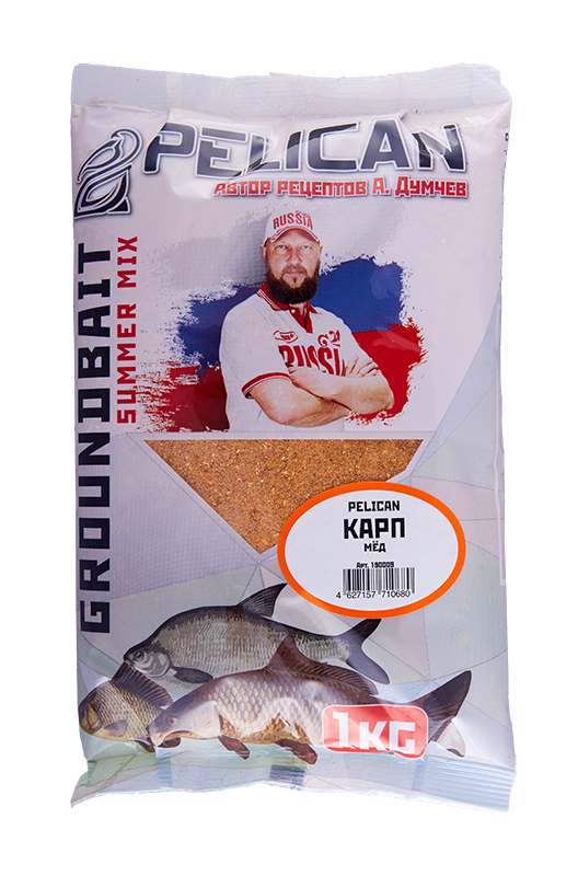 Прикормка летняя Pelican Карп Мед 1кг