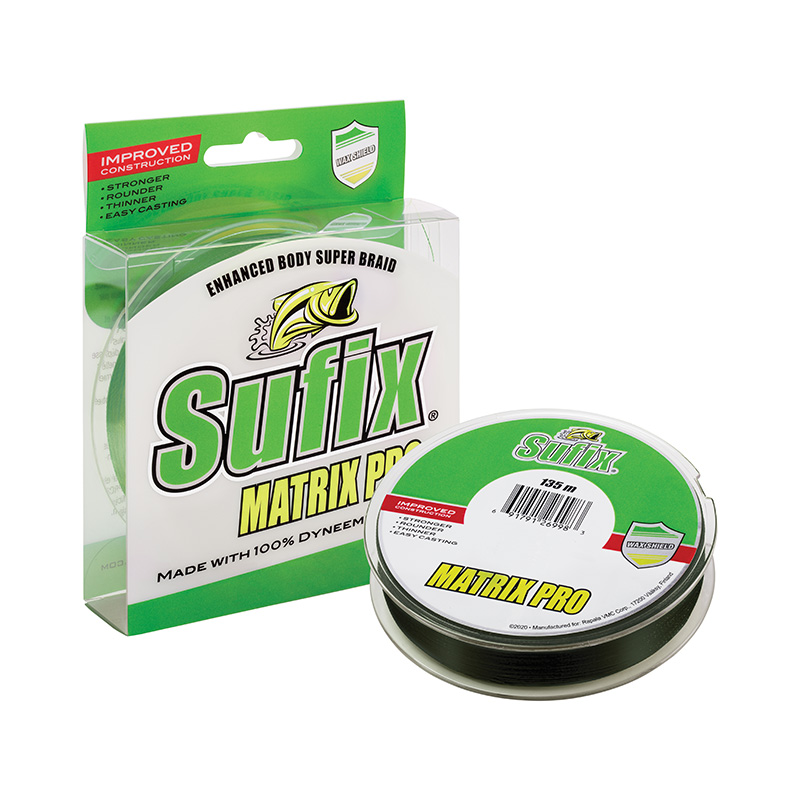Плетеный шнур Sufix Matrix Pro New Green 135м - 0.60мм - 90кг