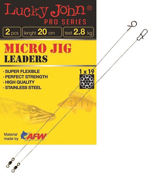 Поводки стальной Lucky John Pro Series Micro Jig 1х19 25см -0.15мм -  2.8кг