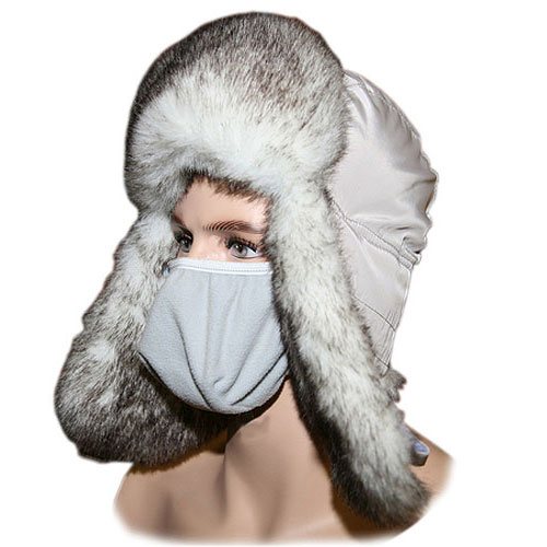 Шапка-ушанка с маской Белый Волк размер 58-60 Россия