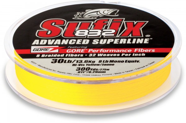 Плетеный шнур Sufix 832 Braid Yellow 135м - 0.06мм - 2.7кг