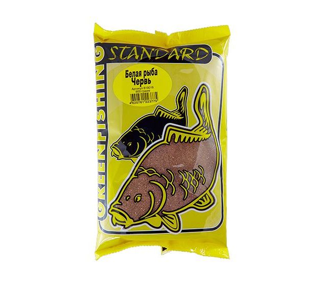 Прикормка зимняя Greenfishing Standard Белая Рыба Червь 800гр