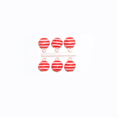 Микро-Бис Шар 6мм малиново-белый арбуз Россия