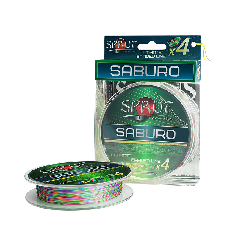 Плетеный шнур Sprut Saburo Soft Ultimate Braided Line x4 Multicolor 95м - 0.16мм - 13.2кг