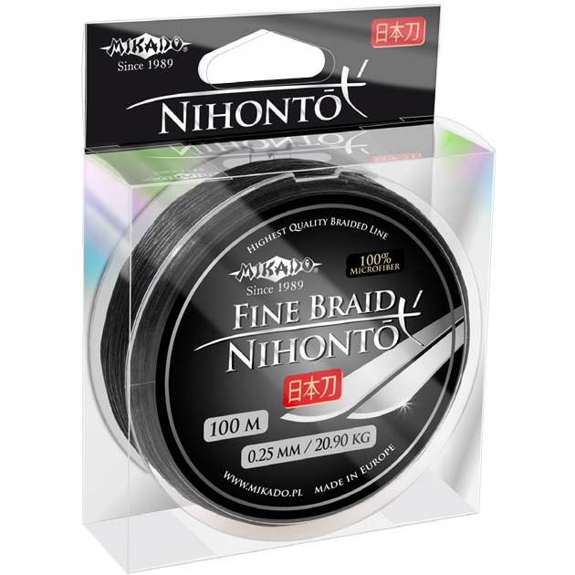 Плетеный шнур Mikado Nihonto Fine Braid Black 100м - 0.45мм - 37.40кг