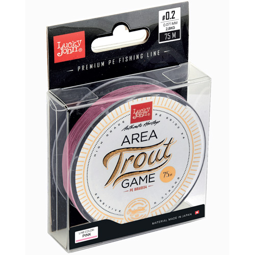 Плетеный шнур Lucky John Area Trout Game Braid Pink 75м - 0.09мм - 3.5кг