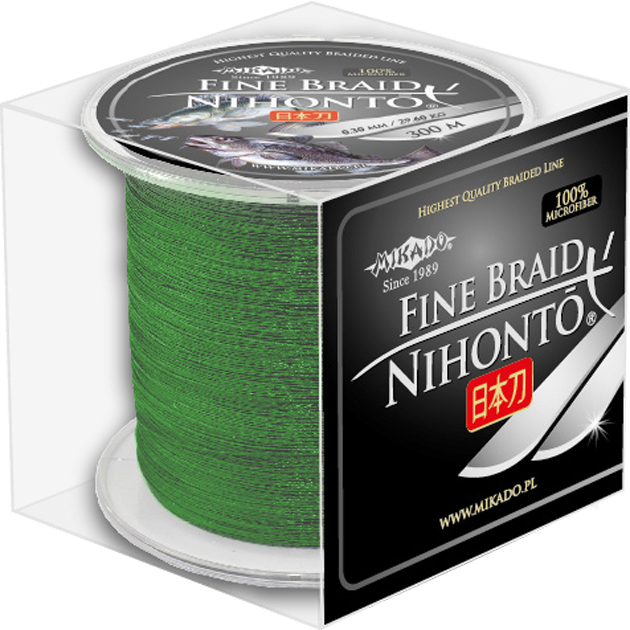 Плетеный шнур Mikado Nihonto Fine Braid Green 300м - 0.23мм - 20.20кг