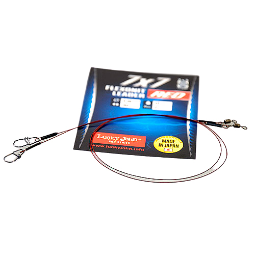 Поводки стальной Lucky John Pro Series Flexonit 7x7 Red 30см - 0.36мм - 12кг