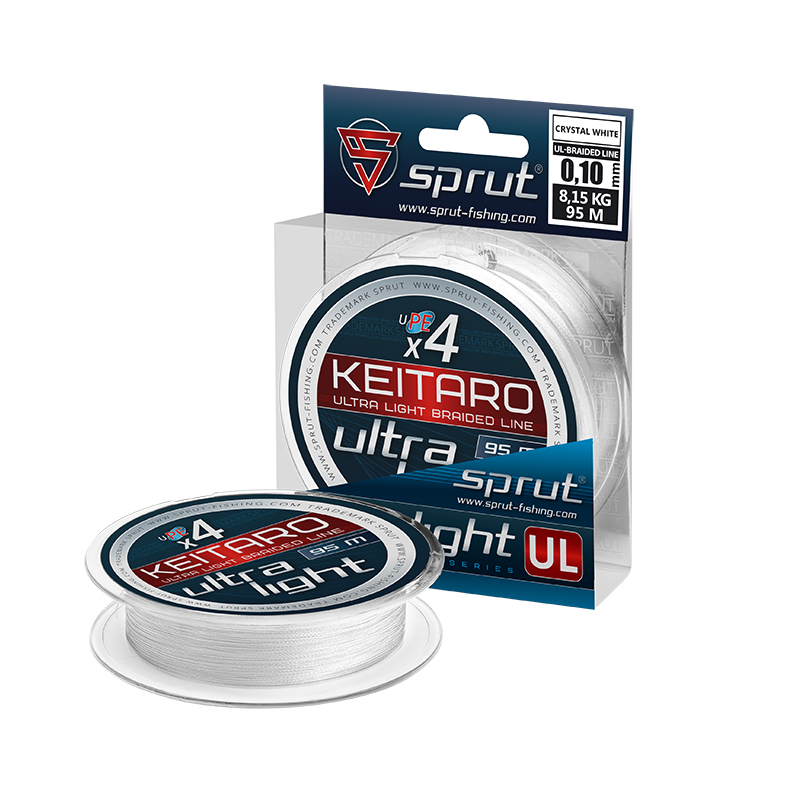 Плетеный шнур Sprut Keitaro Ultra Light Braided Line x4 Crystal White 95м - 0.06мм - 4.95кг