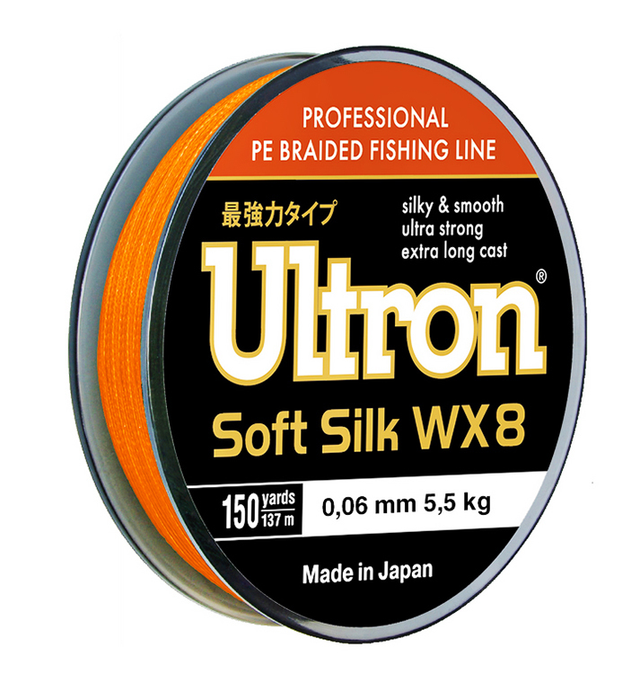 Плетеный шнур Ultron WX 8 Soft Silk Orange 100м - 0.21мм - 18кг