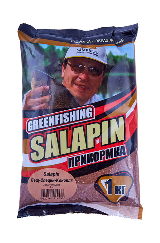 Прикормка зимняя Greenfishing Salapin Лещ Специи-Конопля 1кг