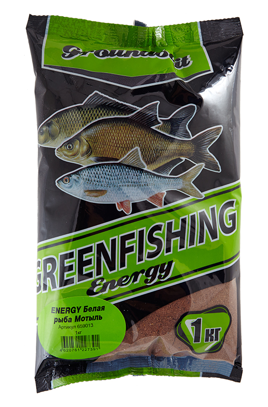 Прикормка зимняя Greenfishing Energy Белая рыба Мотыль 1кг
