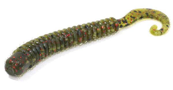 Приманка Allvega Curly Tail 65 - green pumpkin red flake