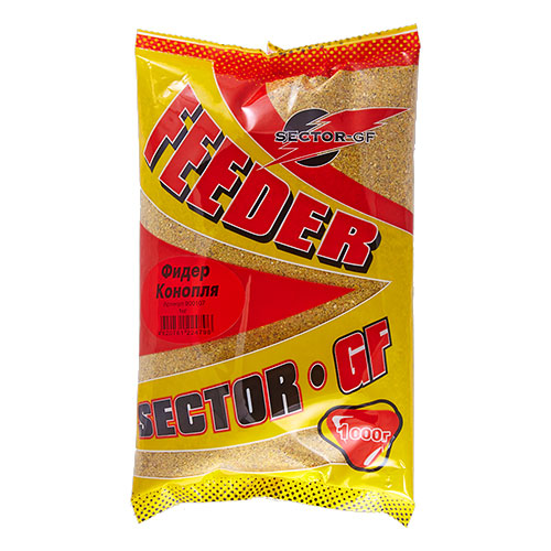 Прикормка летняя Greenfishing Sector-GF Фидер Конопля 1кг