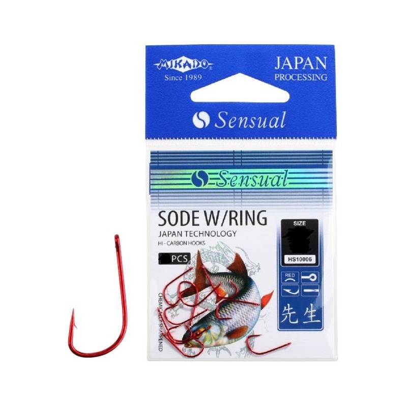 Крючки Mikado Sensual - Sode W/Ring №8 RED