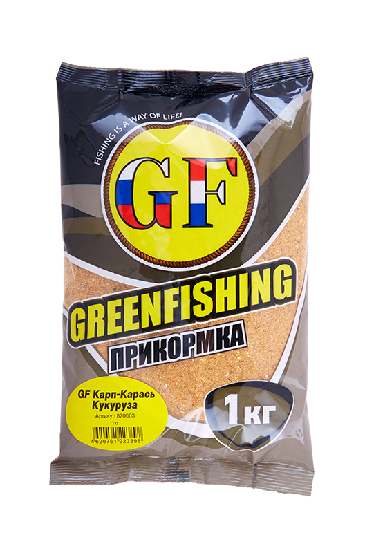 Прикормка летняя Greenfishing GF Карп/Карась Кукуруза 1кг