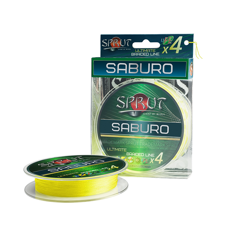 Плетеный шнур Sprut Saburo Soft Ultimate Braided Line x4 Fluo Yellow 95м - 0.25мм - 19.1кг