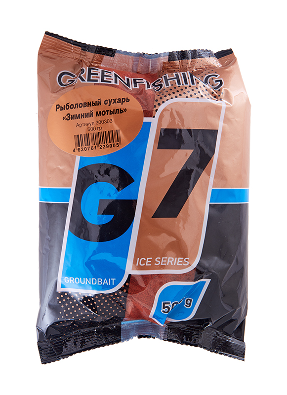 Прикормка зимняя Greenfishing G7 Ice Рыболовный сухарь Зимний мотыль 500гр