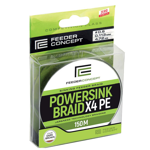 Плетеный шнурм Feeder Concept Powersink Dark Brown 150м - 0.13мм - 6.35кг