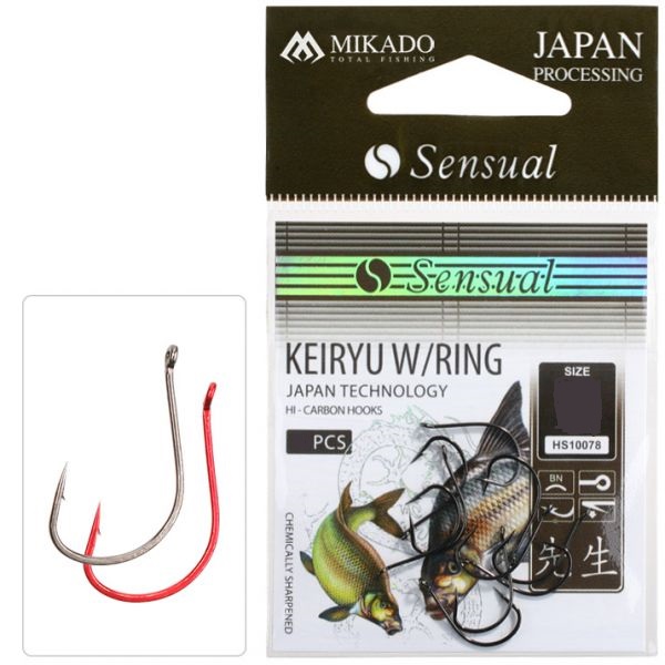 Крючки Mikado Sensual - Keiryu W/Ring №10 RED