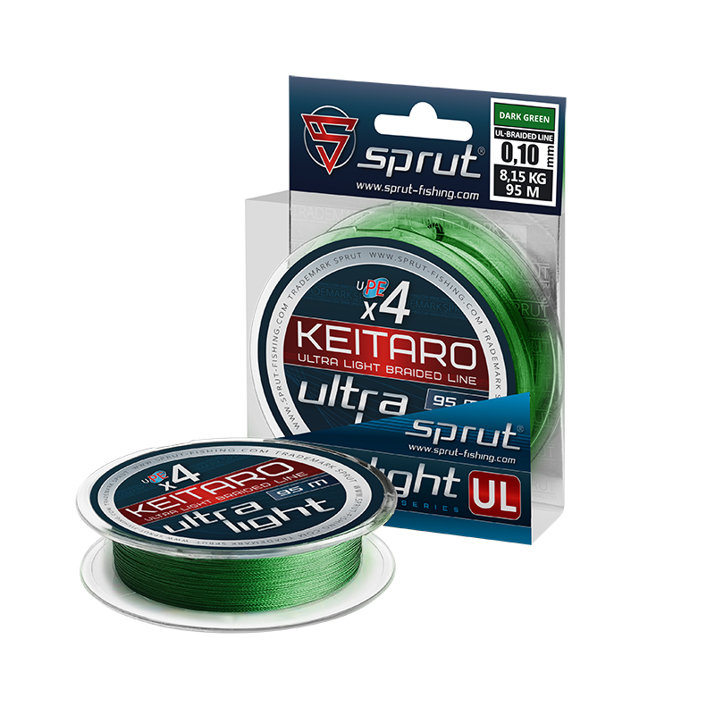Плетеный шнур Sprut Keitaro Ultra Light Braided Line x4 Dark Green 95м - 0.06мм - 4.95кг
