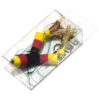 Приманка джиговая Lucky John Frog Yellow - Red - Black в блистере