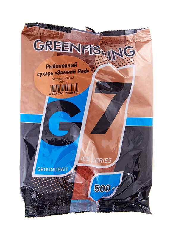 Прикормка зимняя Greenfishing G7 Ice Рыболовный сухарь Зимний Red 500гр