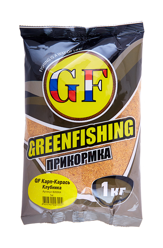 Прикормка летняя Greenfishing GF Карп/Карась Клубника 1кг