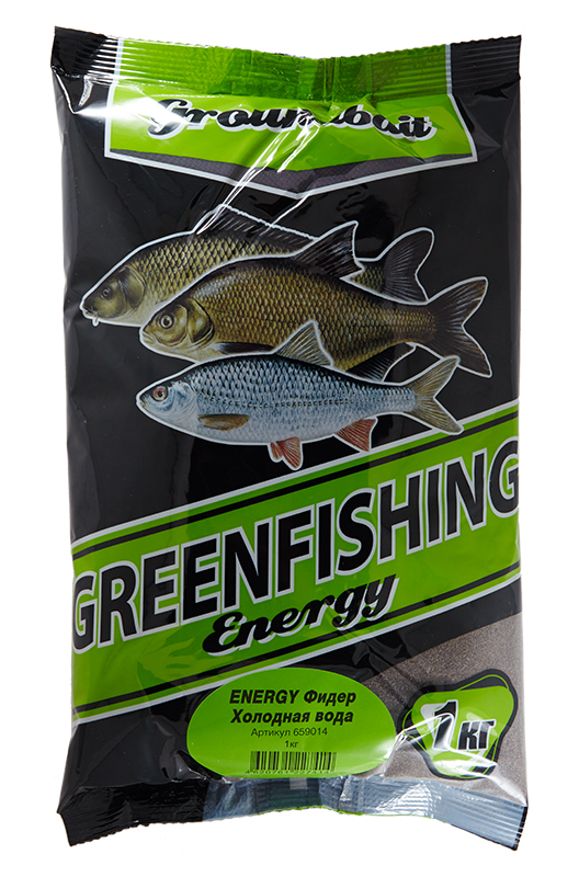 Прикормка зимняя Greenfishing Energy Фидер Холодная Вода 1кг