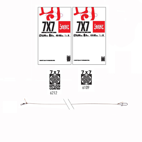 Поводки струна Lucky John Pro Series Ssw Afw 7х7 30см - 0.36мм - 12кг