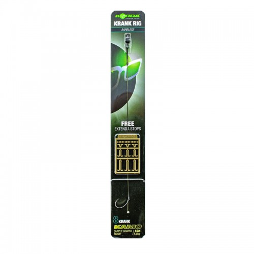 Крючки с поводками Korda Krank Ready Rig №8 - 15lb/6.8кг