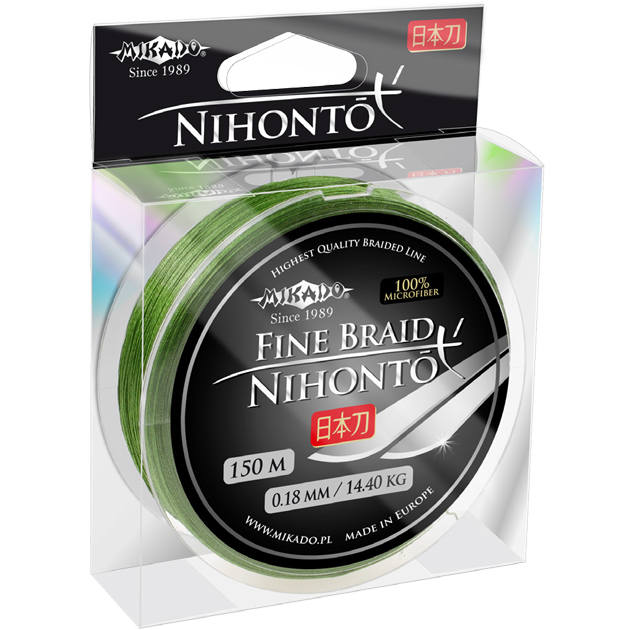 Плетеный шнур Mikado Nihonto Fine Braid Green 150м - 0.25мм - 20.90кг