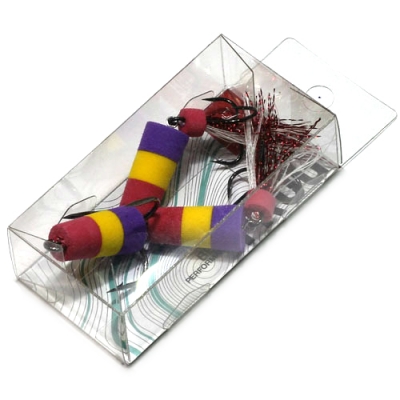 Приманка джиговая Lucky John Frog Red - Yellow - Violet в блистере